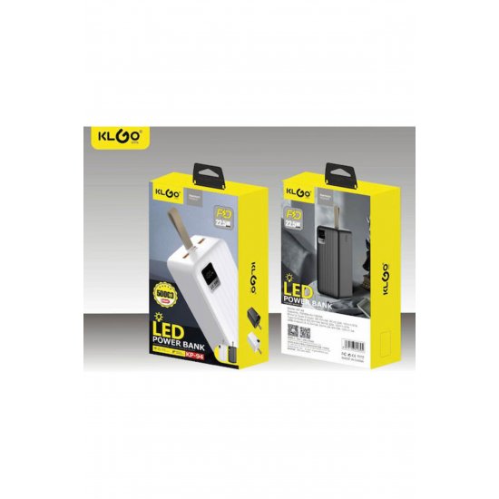KP-94 Power Bank 50000mAh 22,5W με 2 θύρες USB-A Λευκό