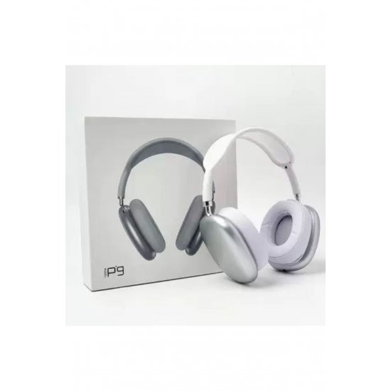 P9 Pro Max Ασύρματα ακουστικά Bluetooth Over Ear με 5 ώρες λειτουργίας Silver
