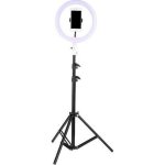 Φωτιστικό δαχτυλιδιού LED USB Ring Light 26cm 2500 - 4500K με τρίποδο δαπέδου και βάση κινητού τηλεφώνου