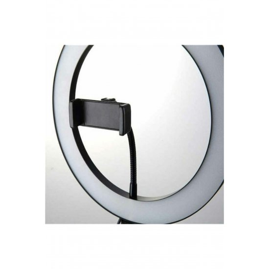 Φωτιστικό δαχτυλιδιού LED USB Ring Light 26cm 2500 - 4500K με τρίποδο δαπέδου και βάση κινητού τηλεφώνου