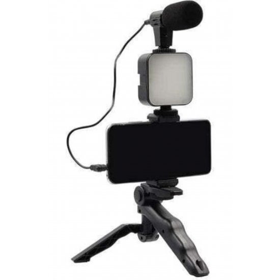 Κάμερα Τηλέφωνο Τρίποδος Led Light Μικρόφωνο – Vlogging Video Kit Ay-49