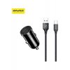 C-826T Car Φορτιστής 2.4A Fast Charging with Ports 2xUSB 1xType-C with Type-C καλώδιο Μαύρο Χρώμα Κωδικός: 42835