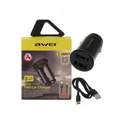 C-826T Car Φορτιστής 2.4A Fast Charging with Ports 2xUSB 1xType-C with Type-C καλώδιο Μαύρο Χρώμα Κωδικός: 42835 C-826T Car Φορτιστής 2.4A Fast Charging with Ports 2xUSB 1xType-C with Type-C καλώδιο Μαύρο Χρώμα Κωδικός: 42835