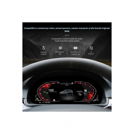 Ceas de Bord Digital, Full HD, Οθόνη 12.3, Seria 1/2/3/4/5/6/7/X1/X2/X3/X4/X5/X6,Plug&Play,4 Moduri Ceas de Bord Digital, Full HD, Οθόνη 12.3, Seria 1/2/3/4/5/6/7/X1/X2/X3/X4/X5/X6,Plug&Play,4 Moduri