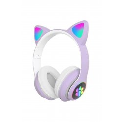 Ακουστικά Bluetooth για Παιδικά Αυτιά Γάτας Φώτα LED Ασύρματα