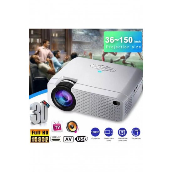 Μίνι προβολέας LCD Q-A16B απλή λάμπα με Wi-Fi και ενσωματωμένα ηχεία Q-A16