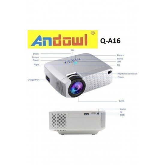 Μίνι προβολέας LCD Q-A16B απλή λάμπα με Wi-Fi και ενσωματωμένα ηχεία Q-A16