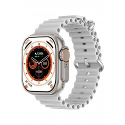 NO.1 Smartwatch DT8 Ultra+ με όργανο παρακολούθησης καρδιακών παλμών (Λευκό)