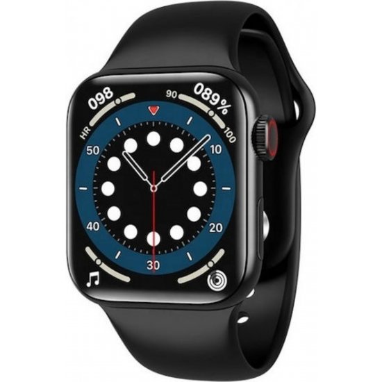 Έξυπνο ρολόι HW22 44 mm με μόνιτορ καρδιακού παλμού (Μαύρο)