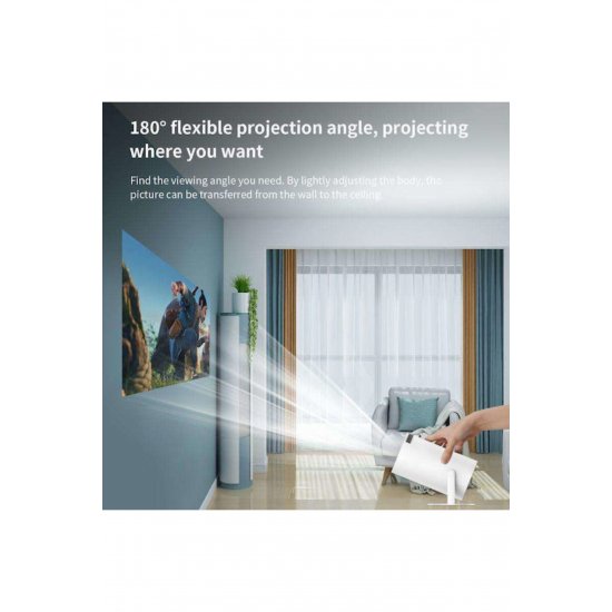 Magcubic φορητός προβολέας 4K HY300 Mini Projector LCD HD LED Λάμπα με Wi-Fi και ενσωματωμένα ηχεία Λευκό