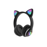 Ασύρματα ακουστικά Cat Ear για παιδιά – Ακουστικά με λαμπερά αυτιά LED, μαλακά πτυσσόμενα ακουστικά