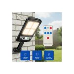 Ηλιακός λαμπτήρας εξωτερικού χώρου 108 LED COB, Αισθητήρας κίνησης, Τηλεχειριστήριο, IP65, 370x115x40 mm, Ψυχρό λευκό