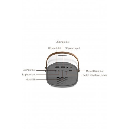 Τυπική λάμπα LCD με ενσωματωμένα ηχεία YG230 Mini Projector Λευκή