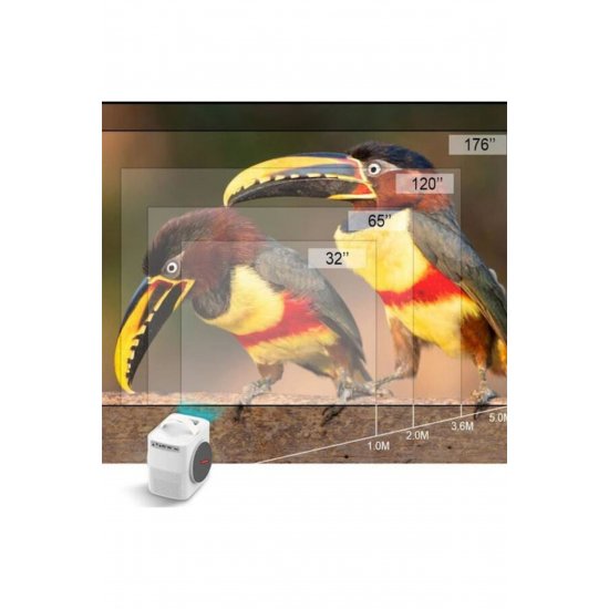Λάμπα LED Q-HD998 Mini Projector DLP (DMD) με ενσωματωμένα ηχεία Λευκό