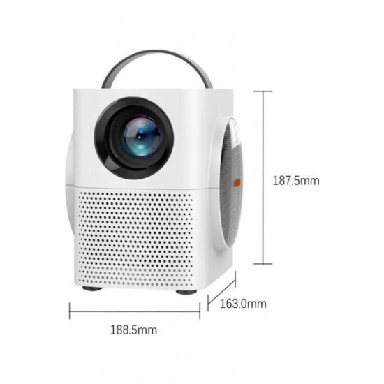 Λάμπα LED Q-HD998 Mini Projector DLP (DMD) με ενσωματωμένα ηχεία Λευκό