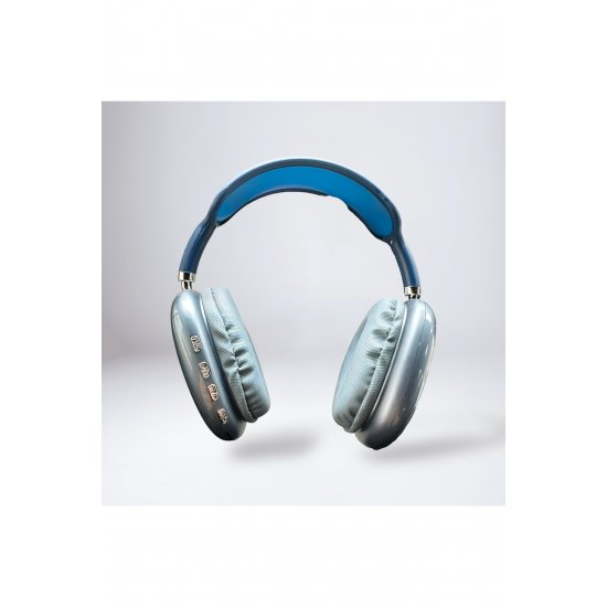 Ασύρματα ακουστικά Bluetooth Over-Ear, Premium Blue Design, Hi-Fi Stereo Sound, Ενσωματωμένο μικρόφωνο