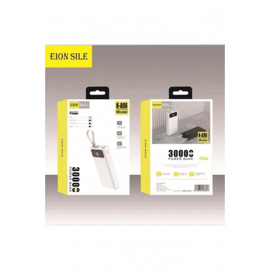 Eion K-A96 Power Bank 30000mAh με 4 θύρες USB-A Λευκό