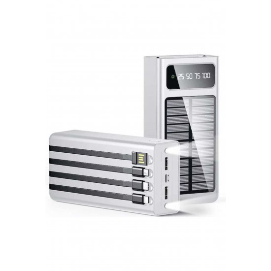 KP-97 Solar Power Bank 10000mAh με 2 θύρες USB-A Λευκό