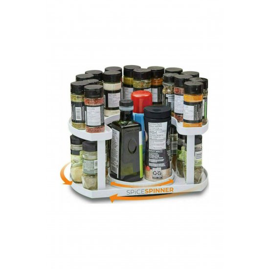 Spice Plastic Επιτραπέζιο Περιστρεφόμενο Σχάρα Μπαχαρικών Λευκό