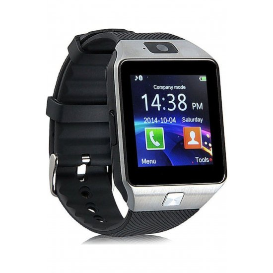 DZ09 Smartwatch 43mm με SIM (Ασημί)