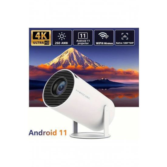 PR80 6954215478543 Mini Projector LCD Λάμπα LED με ενσωματωμένα ηχεία Λευκό