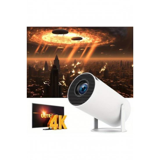 PR80 6954215478543 Mini Projector LCD Λάμπα LED με ενσωματωμένα ηχεία Λευκό