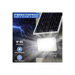 Ηλιακός λαμπτήρας εξωτερικού χώρου Brennex 600 W, Προβολέας με 648 SMD LED, με τηλεχειριστήριο και αισθητήρα φωτός