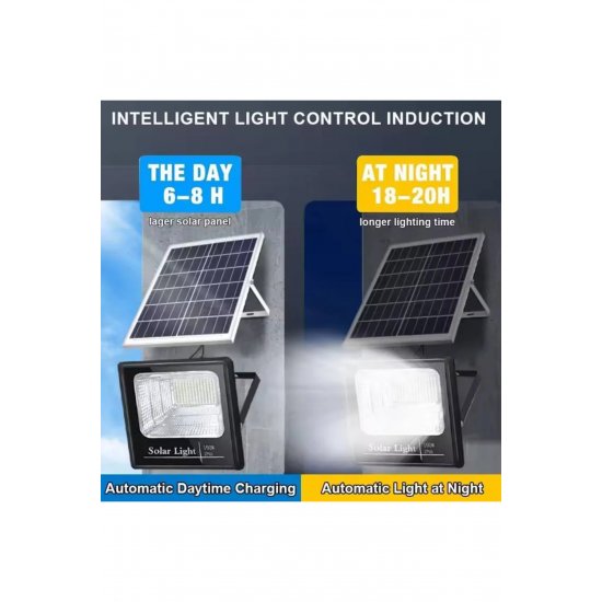 Ηλιακός λαμπτήρας εξωτερικού χώρου Brennex 600 W, Προβολέας με 648 SMD LED, με τηλεχειριστήριο και αισθητήρα φωτός