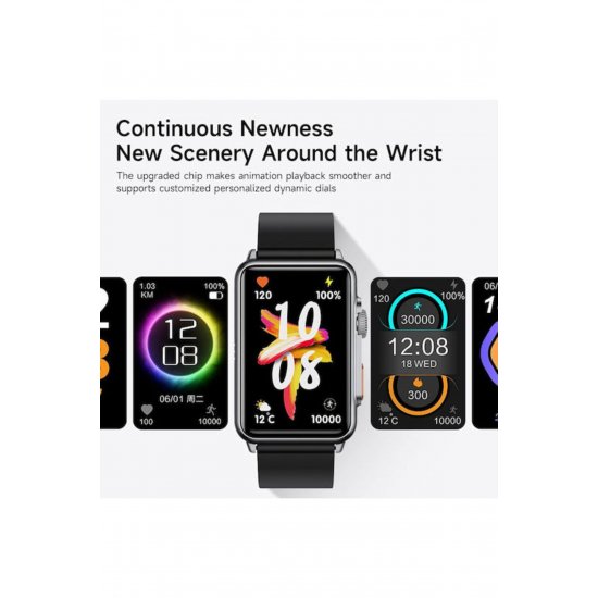 H28 Smartwatch με μόνιτορ καρδιακού παλμού (Μαύρο)