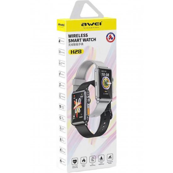 H28 Smartwatch με μόνιτορ καρδιακού παλμού (Μαύρο)