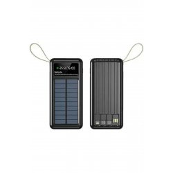 KP-97 Solar Power Bank 10000mAh με 2 θύρες USB-A Μαύρη