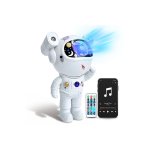Προβολέας Galaxy Astronaut, Ηχείο Bluetooth, Νυχτερινό φως MD@, Ρυθμιζόμενο 360°, Κινητοί βραχίονες, Λευκό