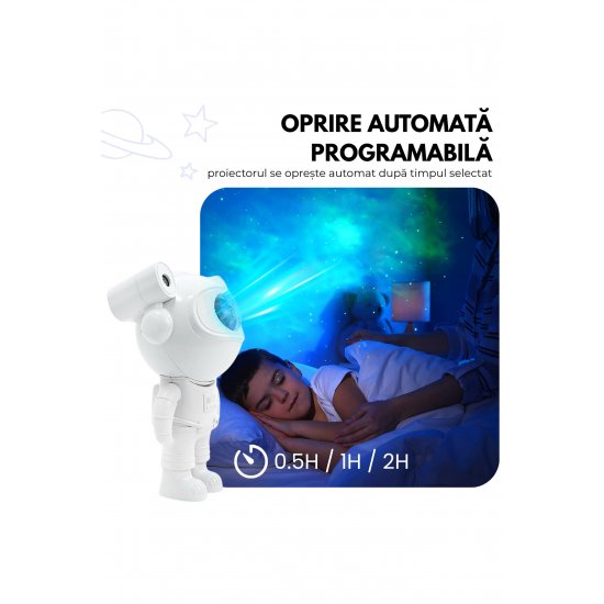 Προβολέας Galaxy Astronaut, Ηχείο Bluetooth, Νυχτερινό φως MD@, Ρυθμιζόμενο 360°, Κινητοί βραχίονες, Λευκό Προβολέας Galaxy Astronaut, Ηχείο Bluetooth, Νυχτερινό φως MD@, Ρυθμιζόμενο 360°, Κινητοί βραχίονες, Λευκό