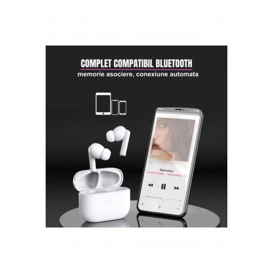 Ασύρματα ακουστικά Bluetooth Ακουστικά Premium Ποιότητας, Έλεγχος αφής, Iphone, Samsung, Λευκό