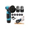 Επαγγελματικός Mini Angle Grinder, Infiniteea™, 750W, 19500 RPM, Μπαταρίες 2x12V, 5 Δίσκοι, Μπλε
