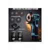 Επαγγελματικός Mini Angle Grinder, Infiniteea™, 750W, 19500 RPM, Μπαταρίες 2x12V, 5 Δίσκοι, Μπλε