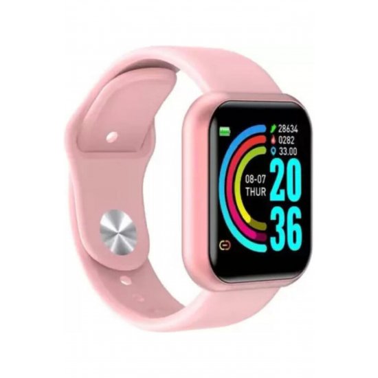 Smartwatch Y68 με μόνιτορ καρδιακού παλμού (ροζ)
