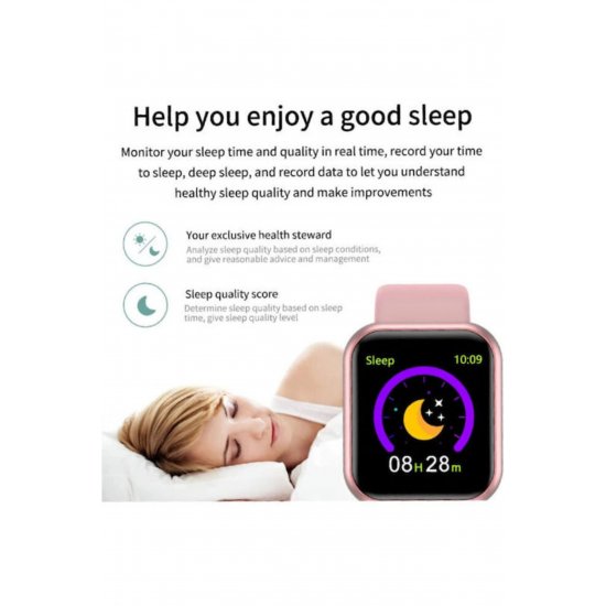 Smartwatch Y68 με μόνιτορ καρδιακού παλμού (ροζ)