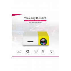 Έξυπνος φορητός προβολέας LED, συμβατός με 1080P, συμβατός με HDMI, USB, κάρτα TF, AV και τηλεχειριστήριο