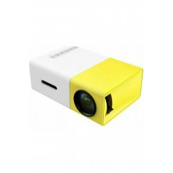 YG-300 Mini Projector LCD Λάμπα LED με ενσωματωμένα ηχεία κίτρινο