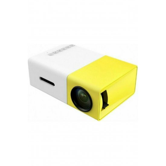 YG-300 Mini Projector LCD Λάμπα LED με ενσωματωμένα ηχεία κίτρινο