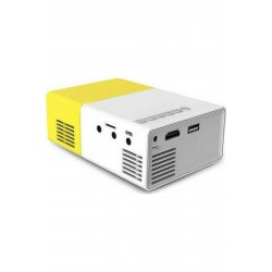 YG-300 Mini Projector LCD Λάμπα LED με ενσωματωμένα ηχεία κίτρινο