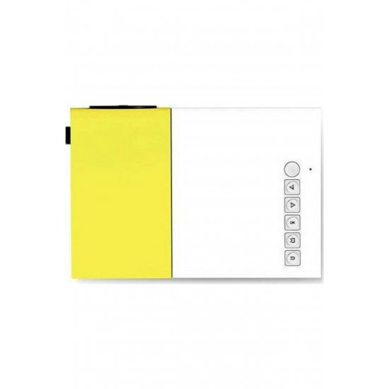 YG-300 Mini Projector LCD Λάμπα LED με ενσωματωμένα ηχεία κίτρινο
