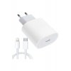 Φορτιστής για iPhone, USB Type-C, Γρήγορη φόρτιση, Ισχύς 20W, Λευκό