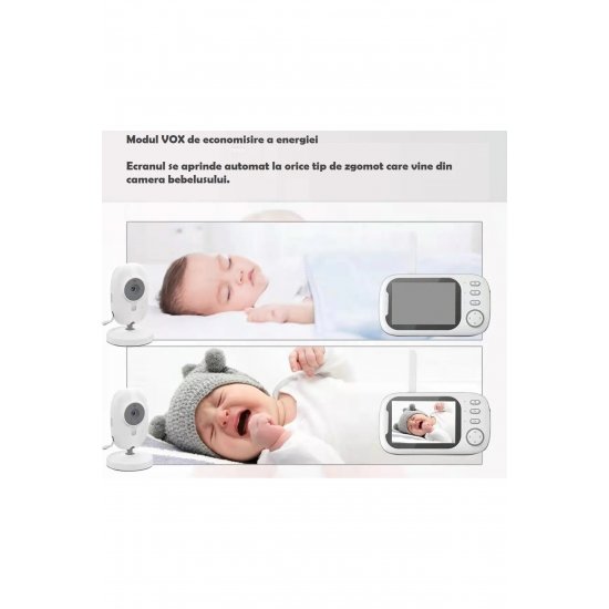 Ήχος ABM600 - Baby Video, Οθόνη LCD 3,5'', Νυχτερινή όραση, Αισθητήρας θερμοκρασίας, VOX