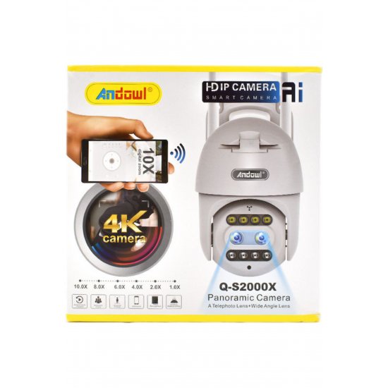Q-S2000X IP κάμερα παρακολούθησης Wi-Fi 4K Αδιάβροχη με αμφίδρομη επικοινωνία