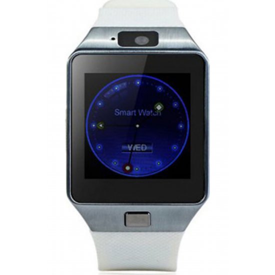 DZ09 Smartwatch 43mm με SIM (Λευκό)