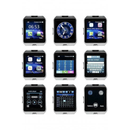 DZ09 Smartwatch 43mm με SIM (Λευκό)