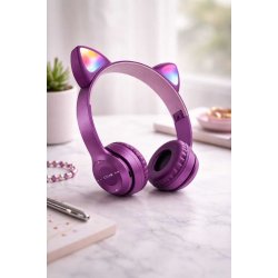 Ακουστικά Bluetooth για παιδιά, με αυτιά και φως LED