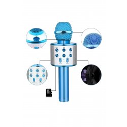 Μικρόφωνο Karaoke, Bluetooth, Ηχητικά εφέ, LED, Μπλε